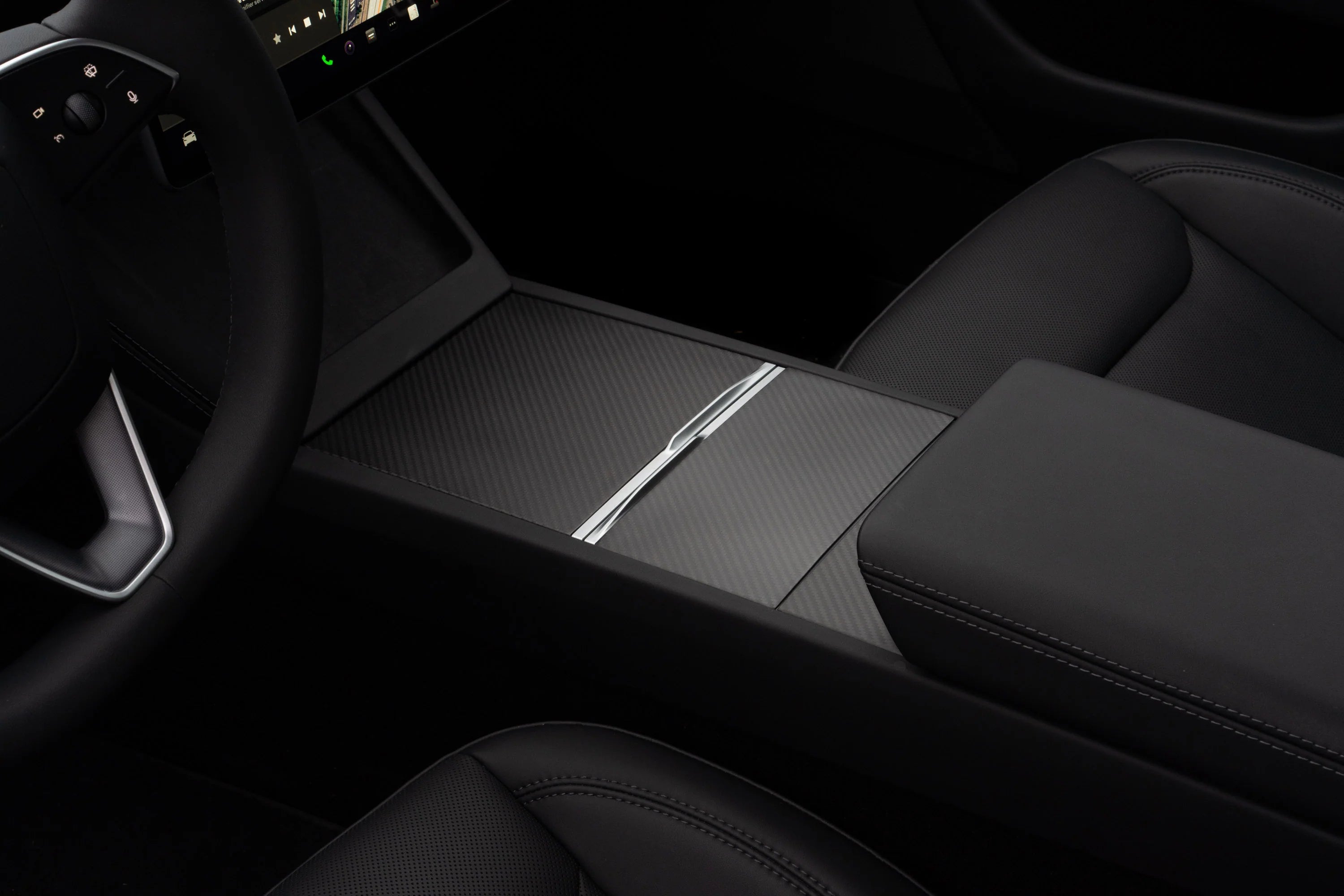 Genuine Carbon Fiber Center Console Cover for Tesla Model 3 Highland (2024)