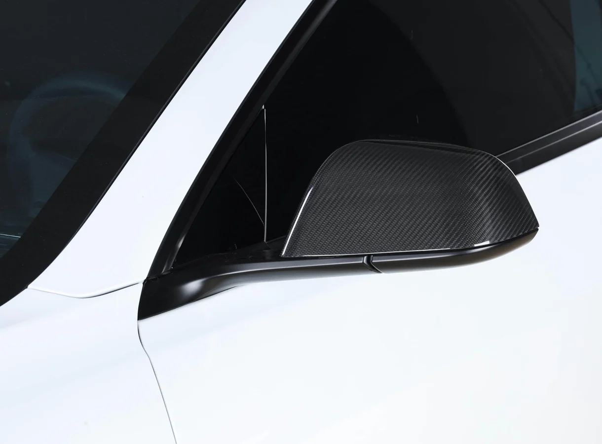 Genuine Carbon Fiber Side View Mirror Overlays for Tesla Model 3 & Model Y